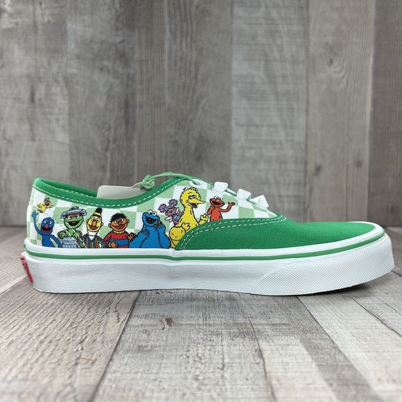 Vans X Sesame Street Authentic Boys Little Kids Pre School Shoes Green Size 3Y - Picture 10 of 16